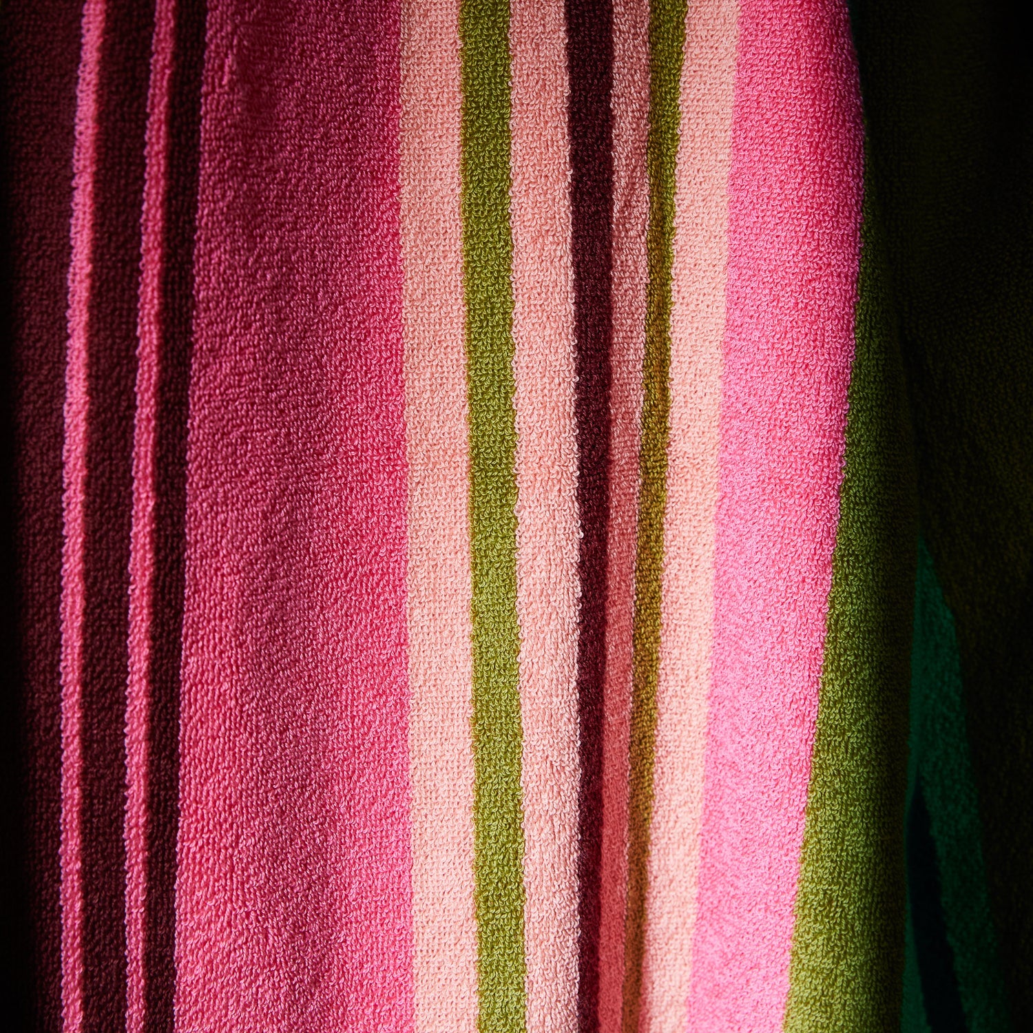 Nicolette Bath Sheet Juniper by Sage & Clare lightweight terry cotton towel with fringed edges