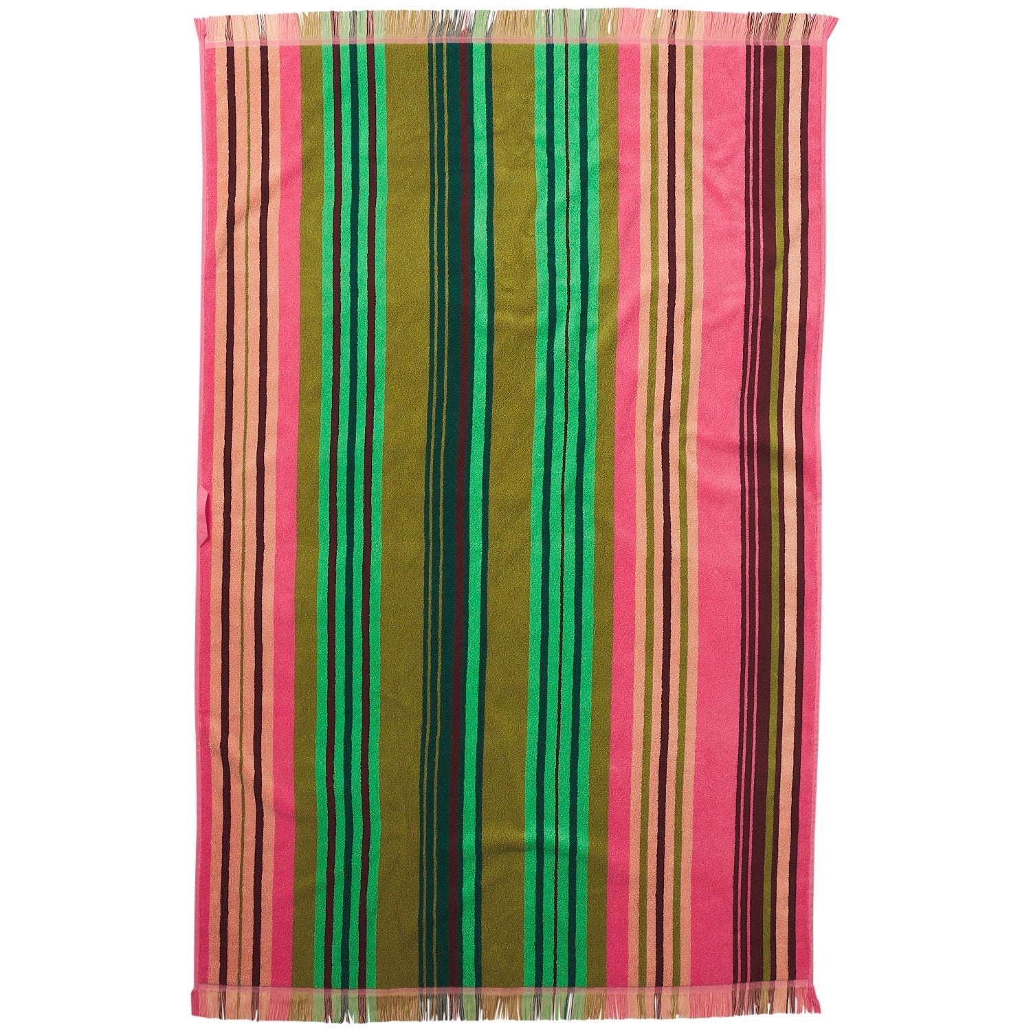 Nicolette Bath Sheet Juniper by Sage & Clare lightweight terry cotton towel with fringed edges