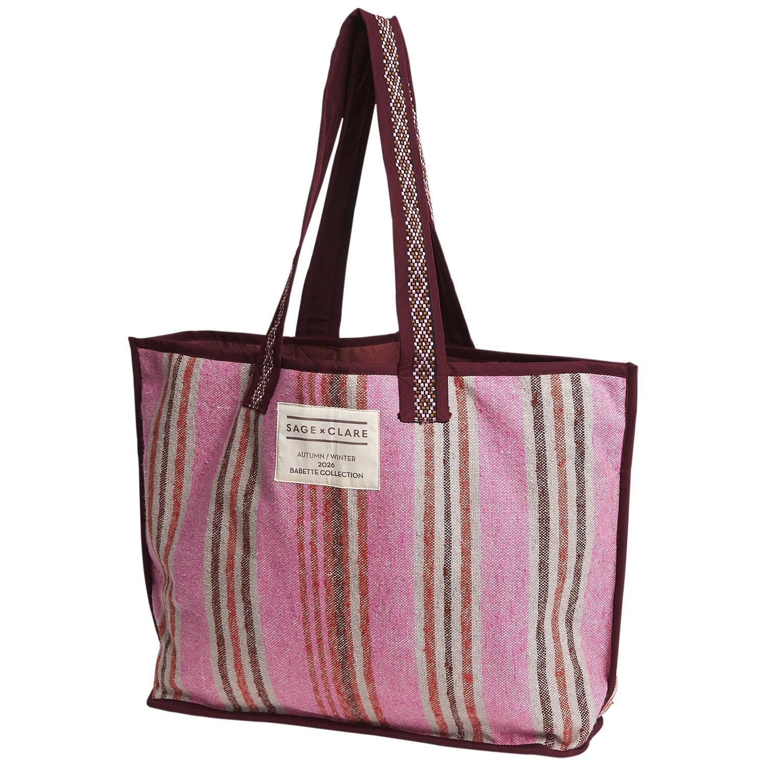 Nicolette Woven Tote Bag - Pansy by Sage & Clare