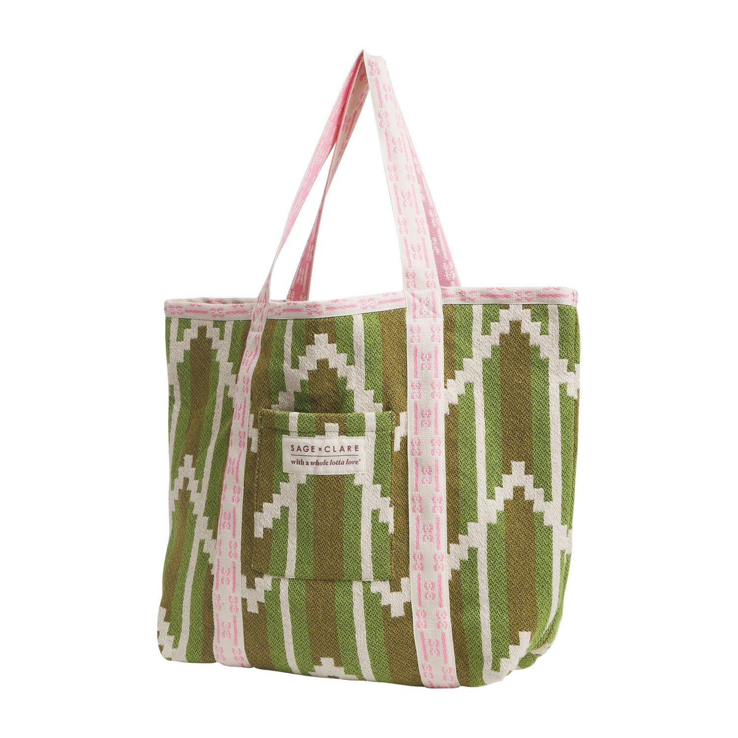 Nisha woven tote in colour palm