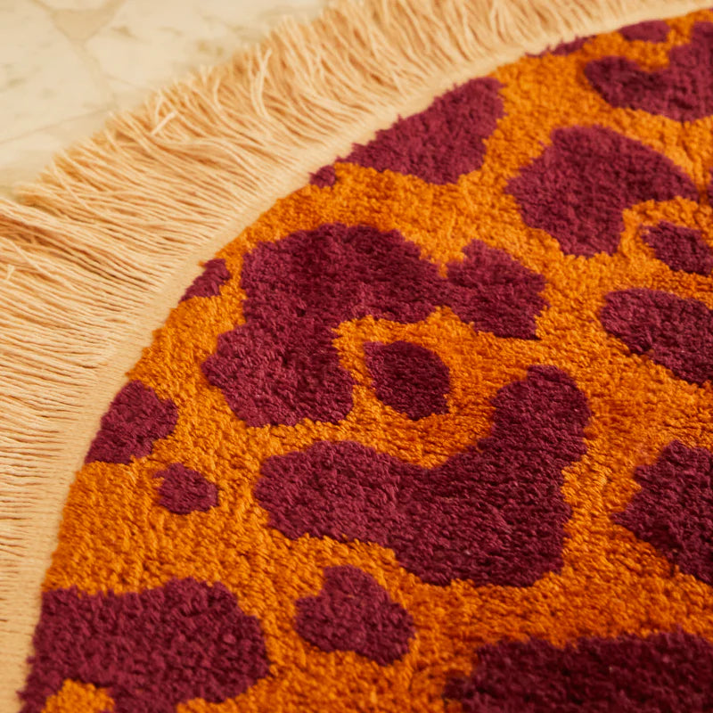 fabric details of organic cotton Odette round bath mat by Sage and Clare