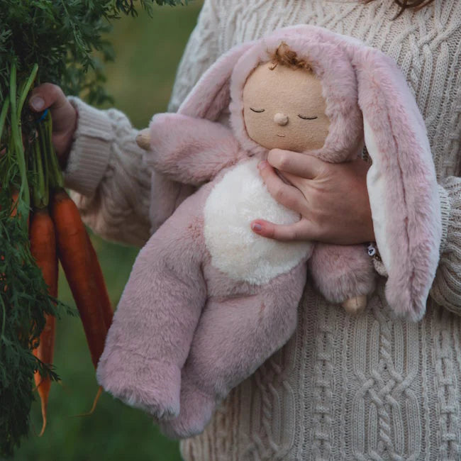 Cozy Dinkum Bunny Flopsy Rose by Olli Ella held by a child