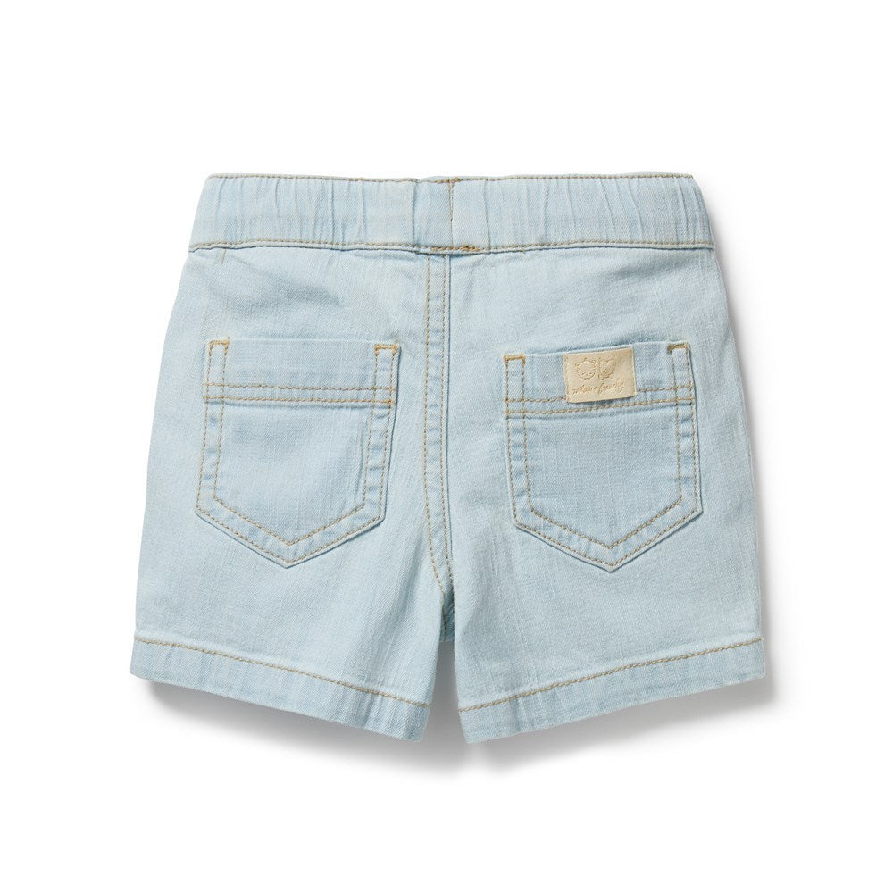 Back view of the Organic Denim Long Short | Wilson + Frenchy