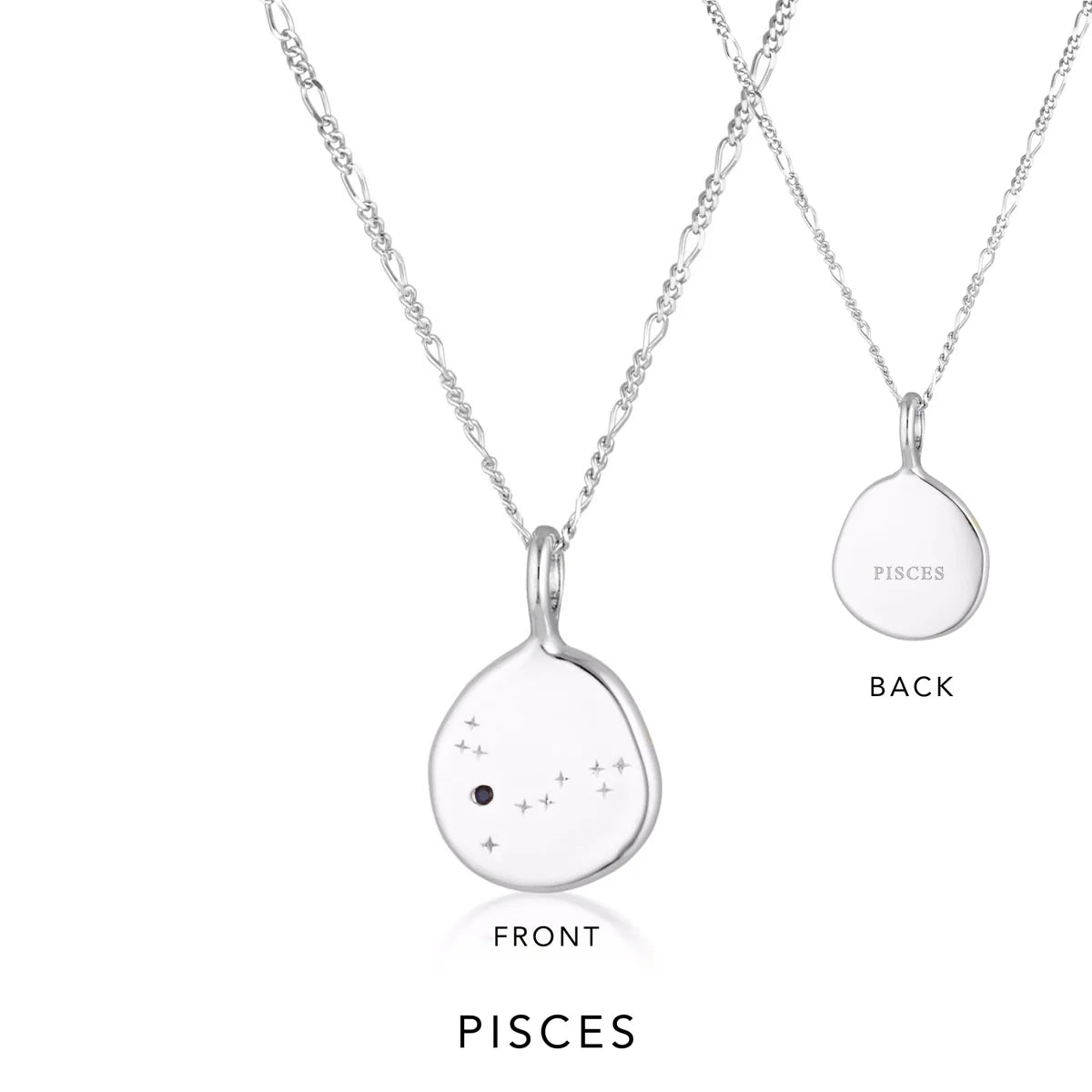 Zodiac Necklace Sterling Silver by Linda Tahija - Pisces