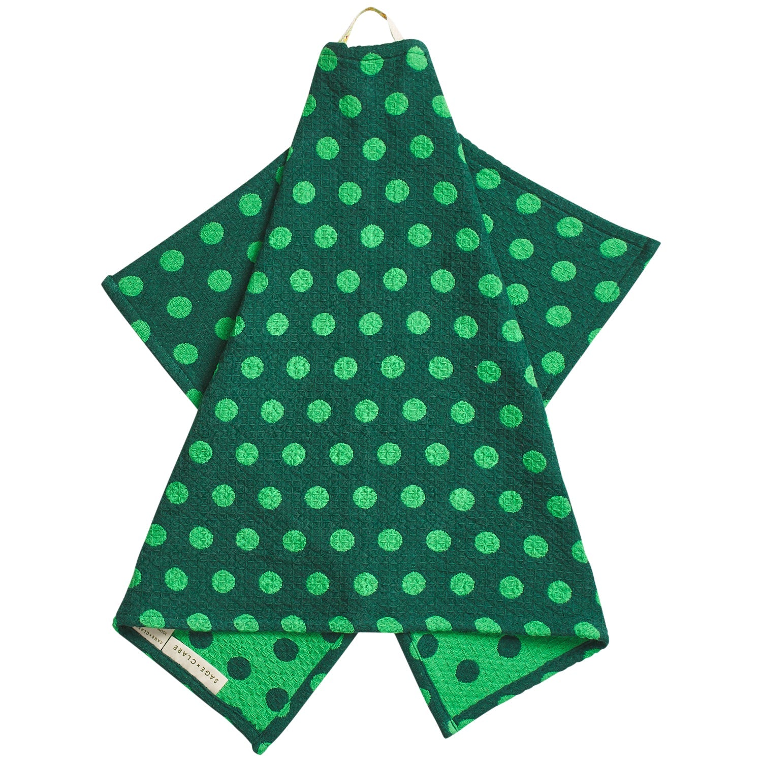 Sage & Clare Paige Tea Towel in Verdant green