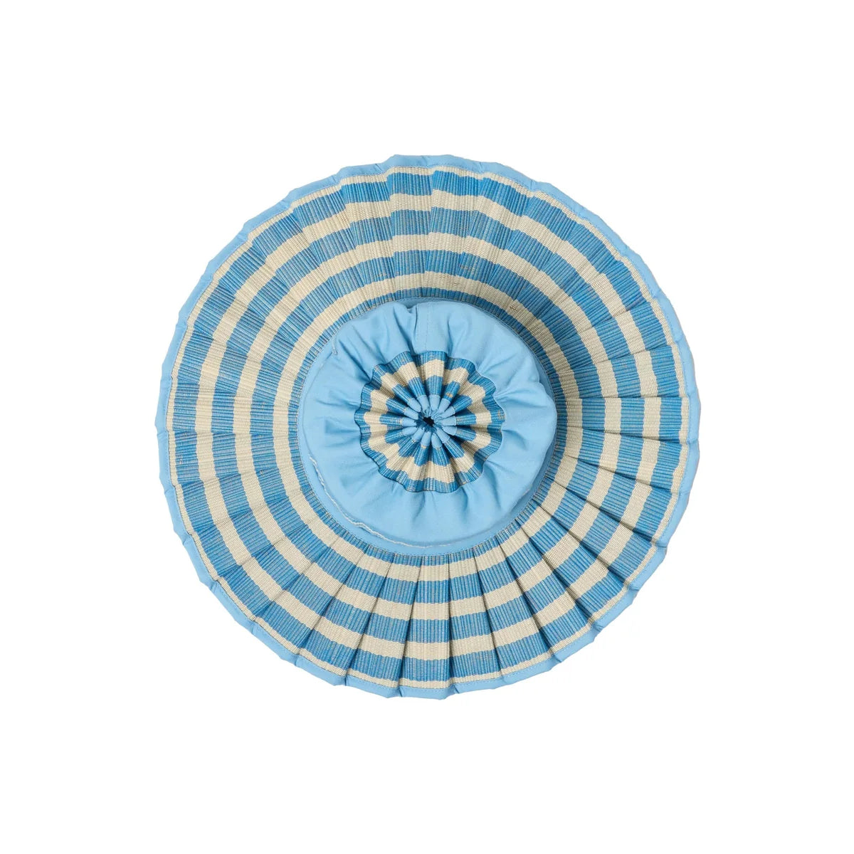 Panoramica Island Capri Hat by Lorna Murray blue woven grass fibres