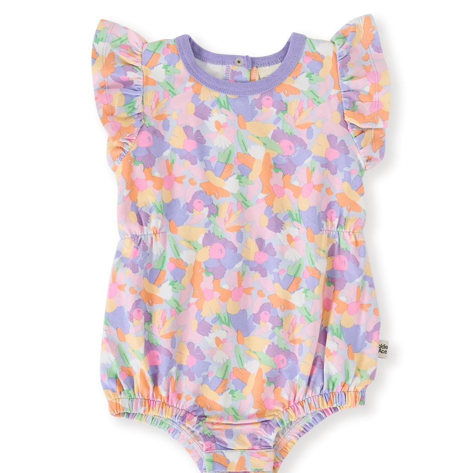 pastel bouquet frill bubble romper
