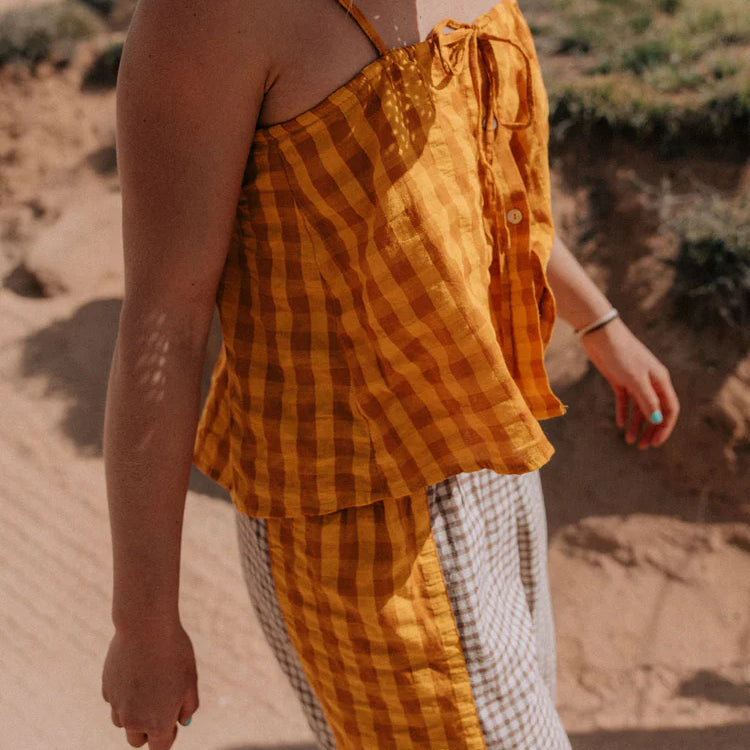 Patchwork Singlet Ginger Gingham by Atmosea