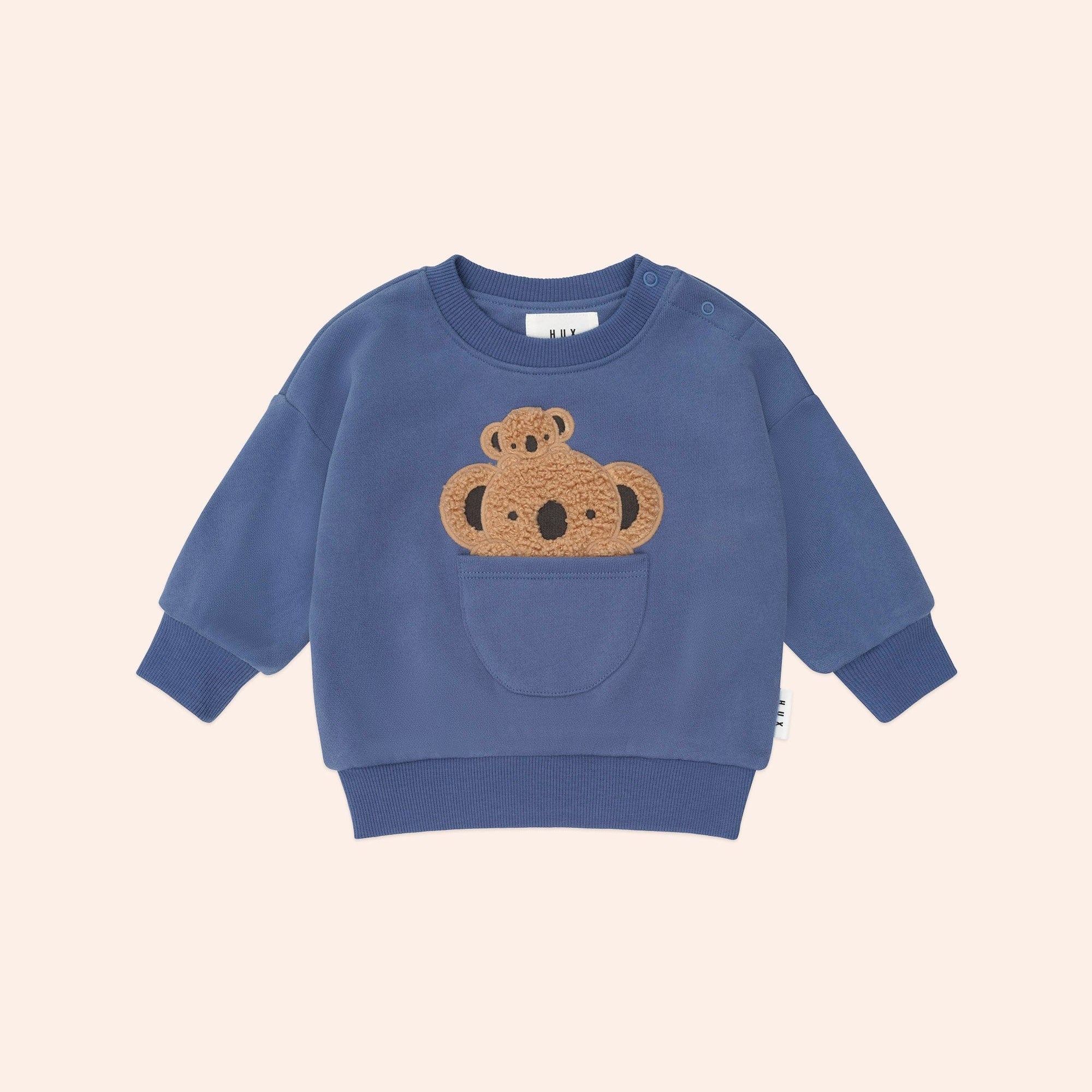 Peekaboo Kel Pocket Sweatshirt by Huxbaby by Hux Baby