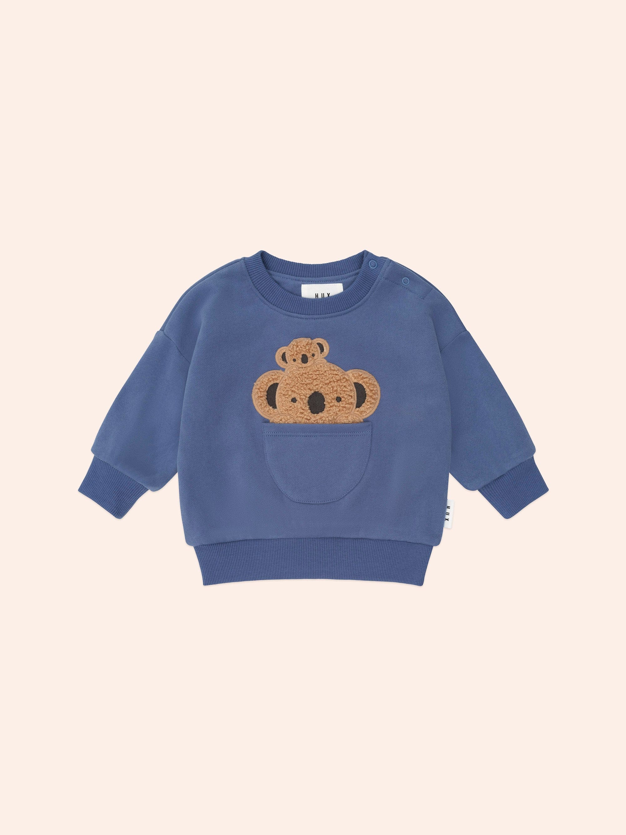 Peekaboo Kel Pocket Sweatshirt by Huxbaby by Hux Baby