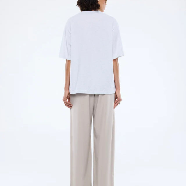 back view of Pelly Collegiate Tee White Marle by Ena Pelly