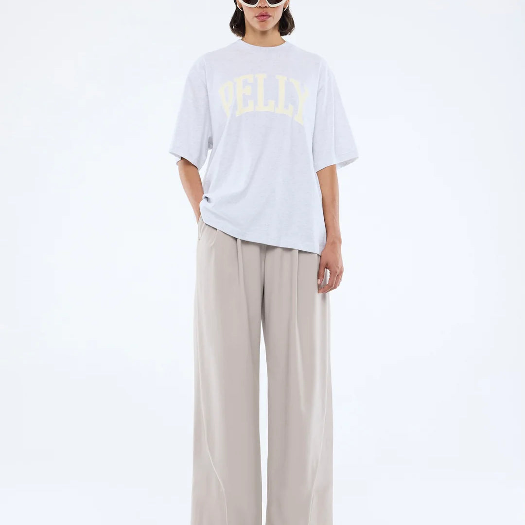 Pelly Collegiate Tee White Marle by Ena Pelly