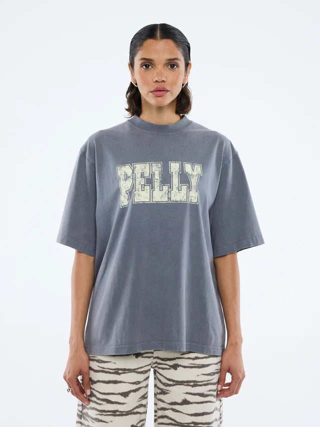 Pelly World Tour Tee - Washed Grey by Ena Pelly