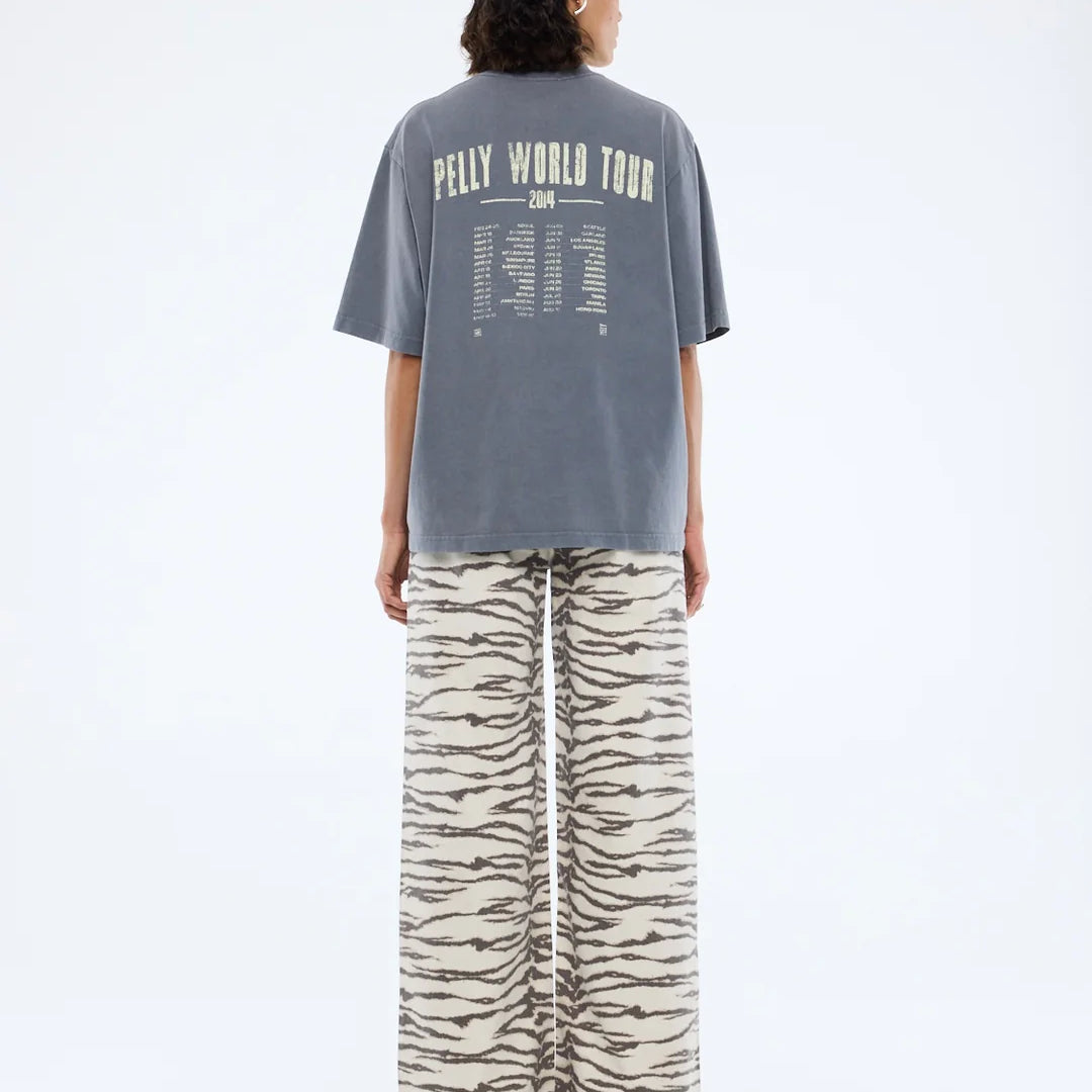 womens tee - Pelly World Tour Tee - Washed Grey by Ena Pelly