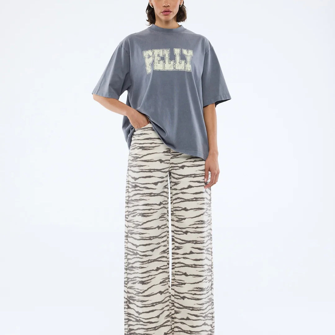 Womens Ena Pelly Tee - Pelly World Tour Tee - Washed Grey by Ena Pelly