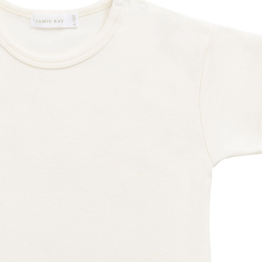 Close up of the Pima Cotton Eddie Tee - Cloud | Jamie Kay