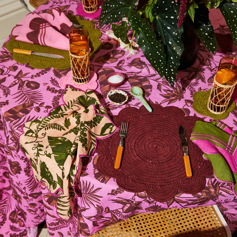 Pink Safia Linen Tablecloth by Sage and Clare