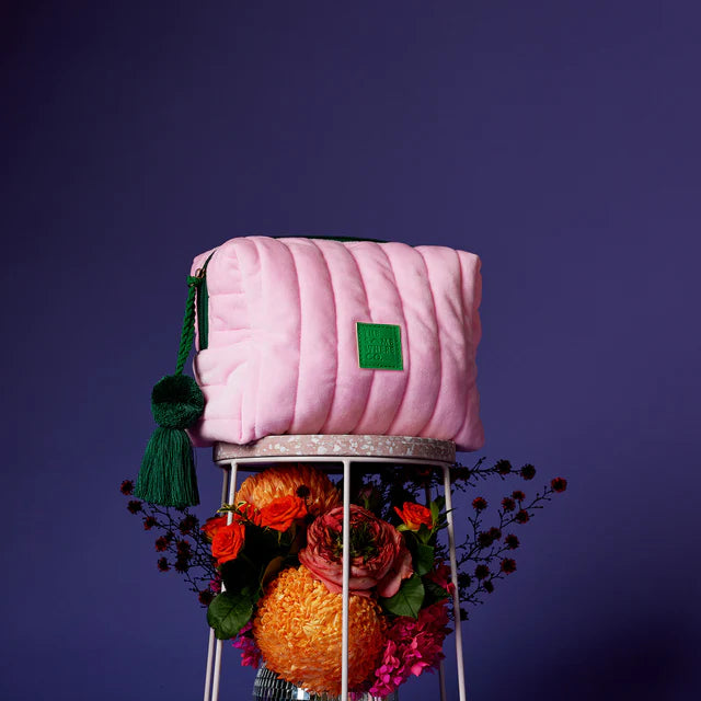 the somewhere co pink cosmetic case