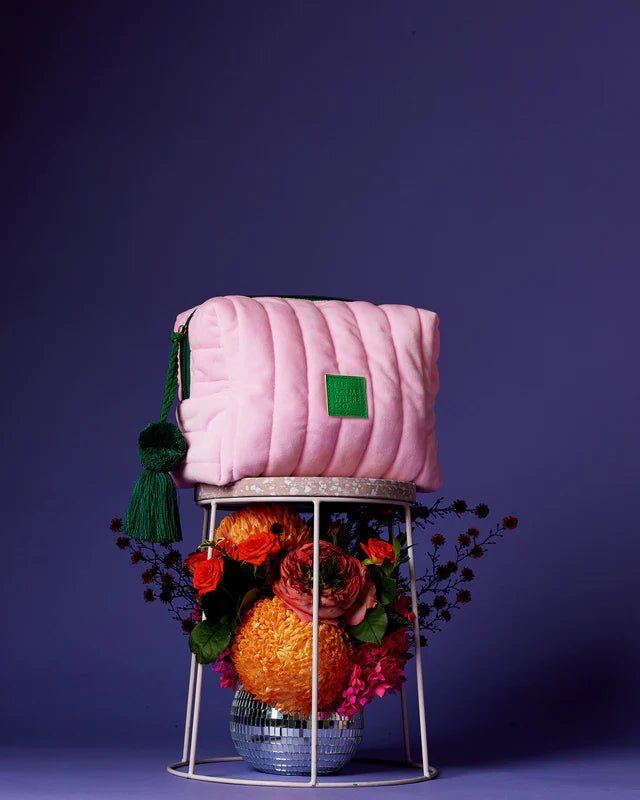 the somewhere co pink cosmetic case