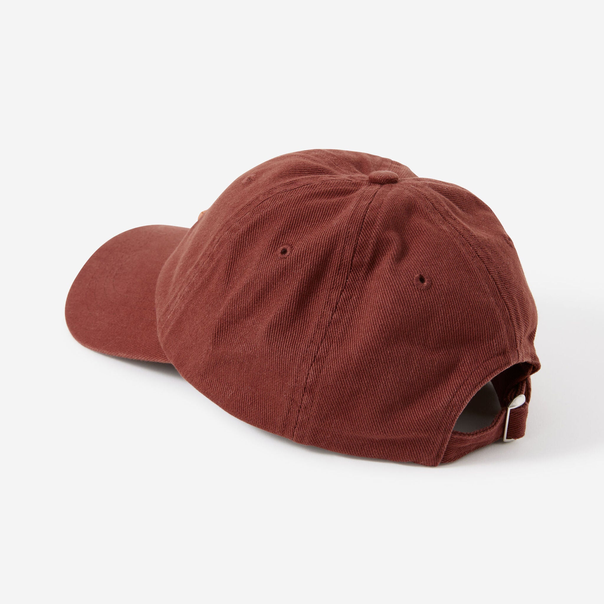 Back view of Pip Everyday Cap showing burnt toffee corduroy fabric and adjustable strap closure