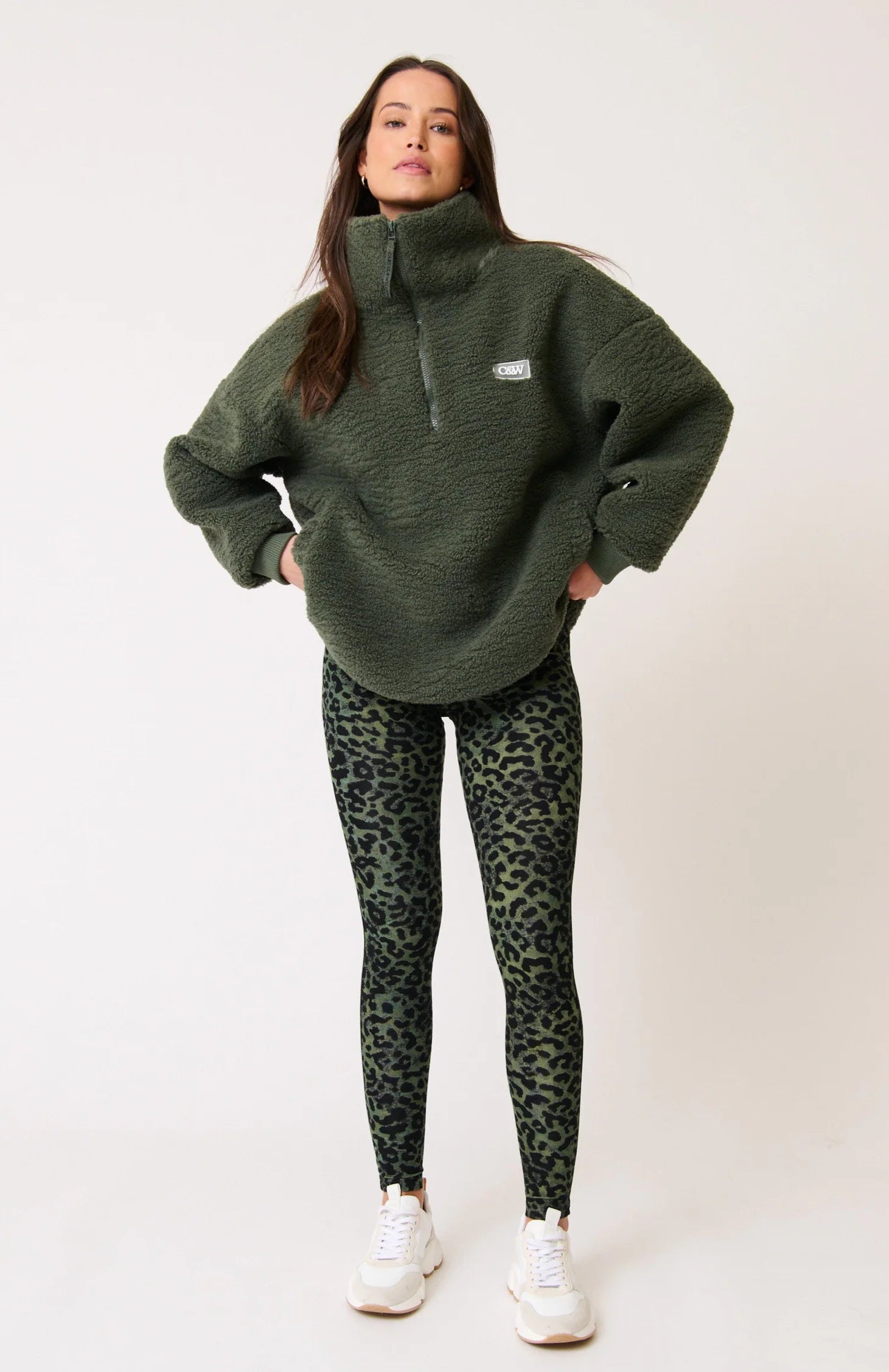 Pixie Leggings - Khaki Leopard by Cartel & Willow