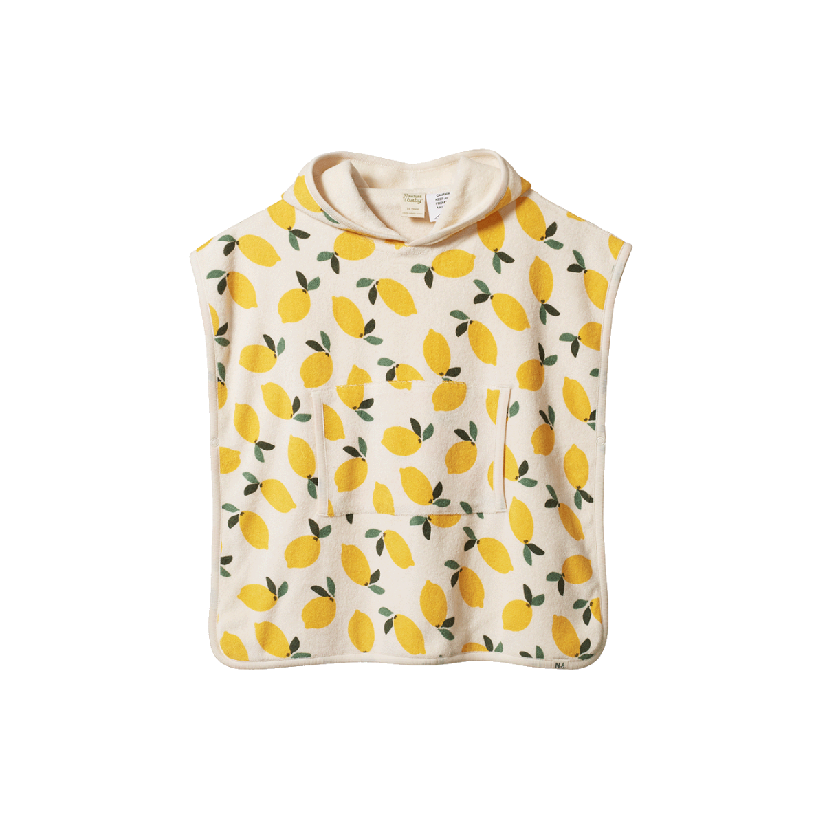 Poncho Towel - Lemon Print Terry by Nature Baby