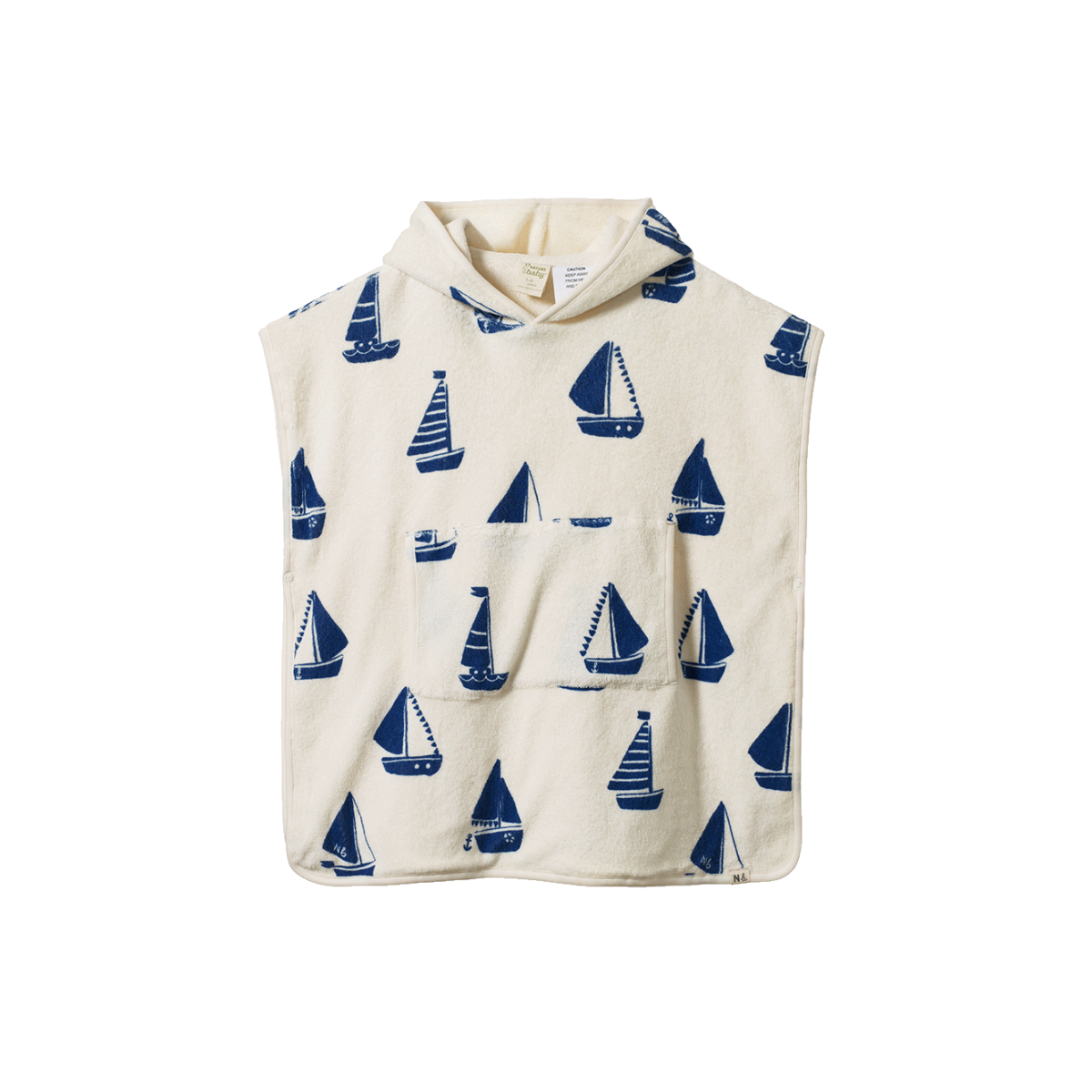 Poncho Towel - Regatta Print Terry by Nature Baby