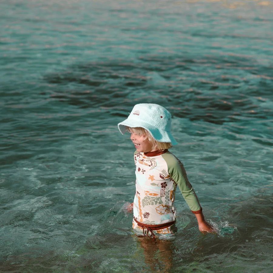 Rad Kid Terry Hat Reef By Banabae worn by child in pool