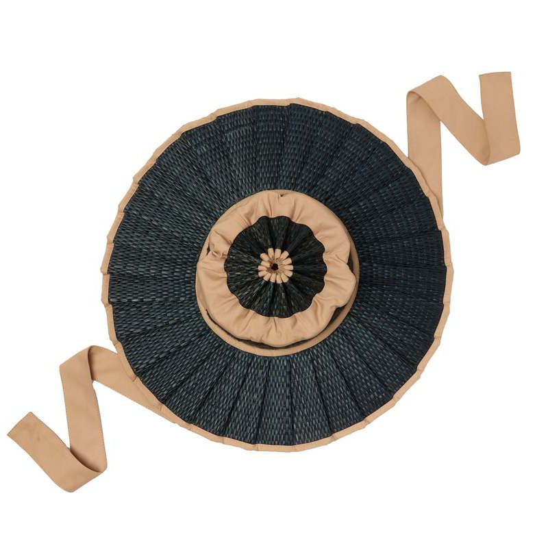 Ravello Hat Kapolei by Lorna Murray - black grass hat with brown ribbon and trim