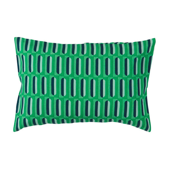 Redondo Linen Pillowcase Set by Sage & Clare - green shades in a geometric pattern fabric