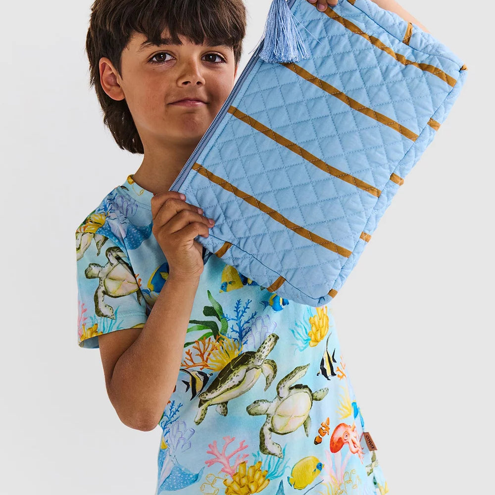 Kip & Co Reef Life Kids Organic Cotton Short Sleeve Tee & Short Pyjama Set