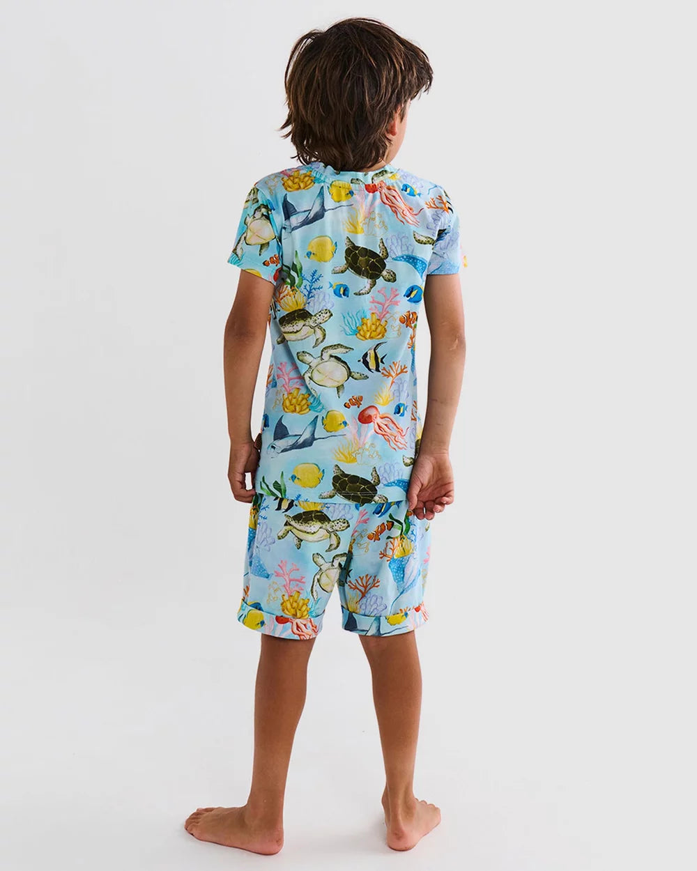 Kip & Co Reef Life Kids Organic Cotton Short Sleeve Tee & Short Pyjama Set