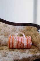 Retro Stripes Duffle Bag Pink by Tiny Cottons - Kids Duffle bag with pink and red stripes