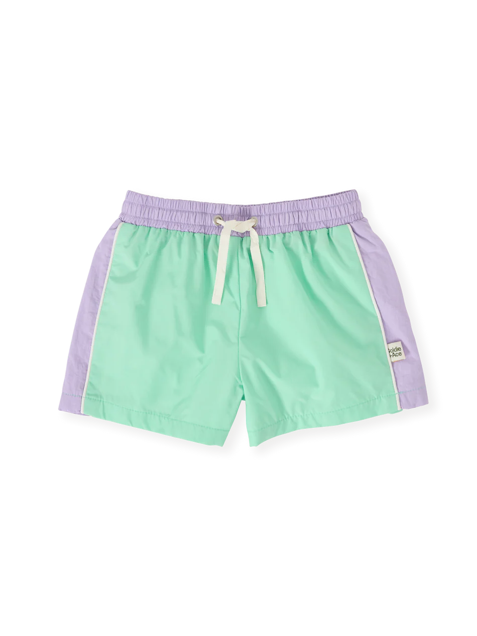 retro sporty shorts in lilac