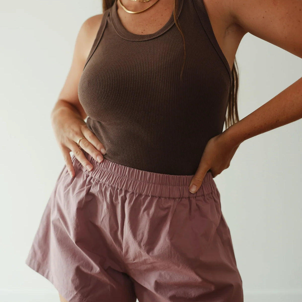 Rib Tank – Walnut Brown by By Billie