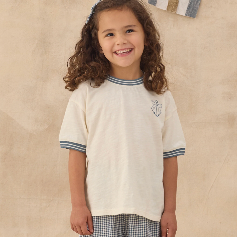 Ringer Tee Anchor Bow | Rylee + Cru