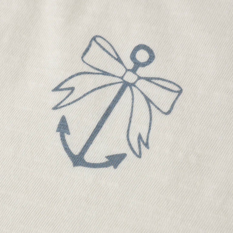 Close up of print and fabric on the Ringer Tee Anchor Bow | Rylee + Cru