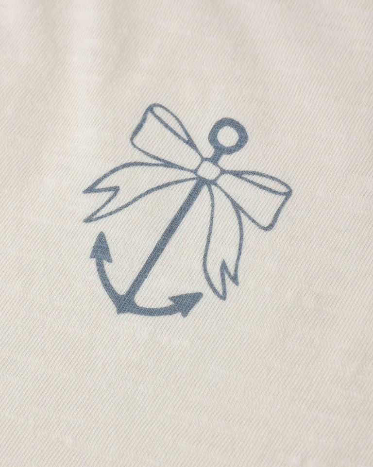 Close up of print and fabric on the Ringer Tee Anchor Bow | Rylee + Cru