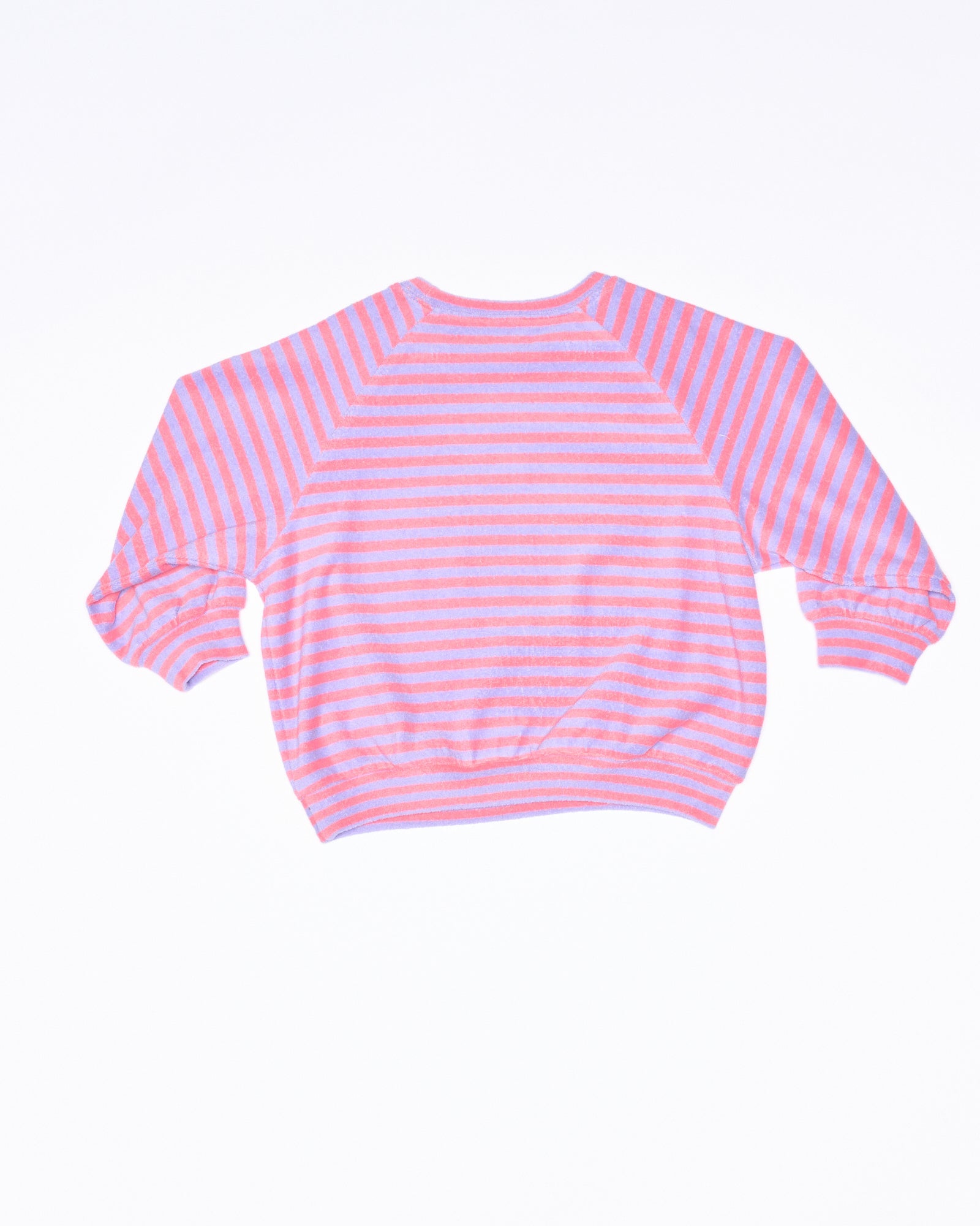 Back view of the River Sweatshirt Candy Stripe - Pink | Walnut