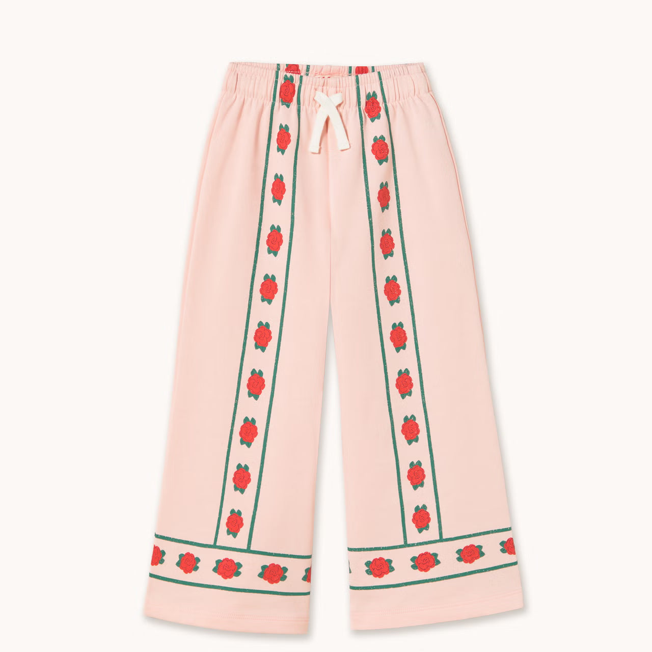 Roses Straight Sweatpant – Pastel Pink by Tiny Cottons