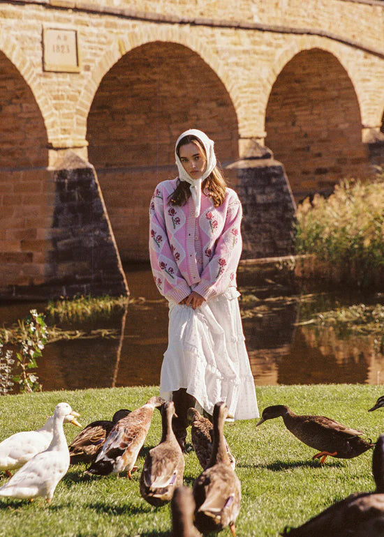 Cottagecore Womens Floral knit - Rosie Cardigan by JUNI