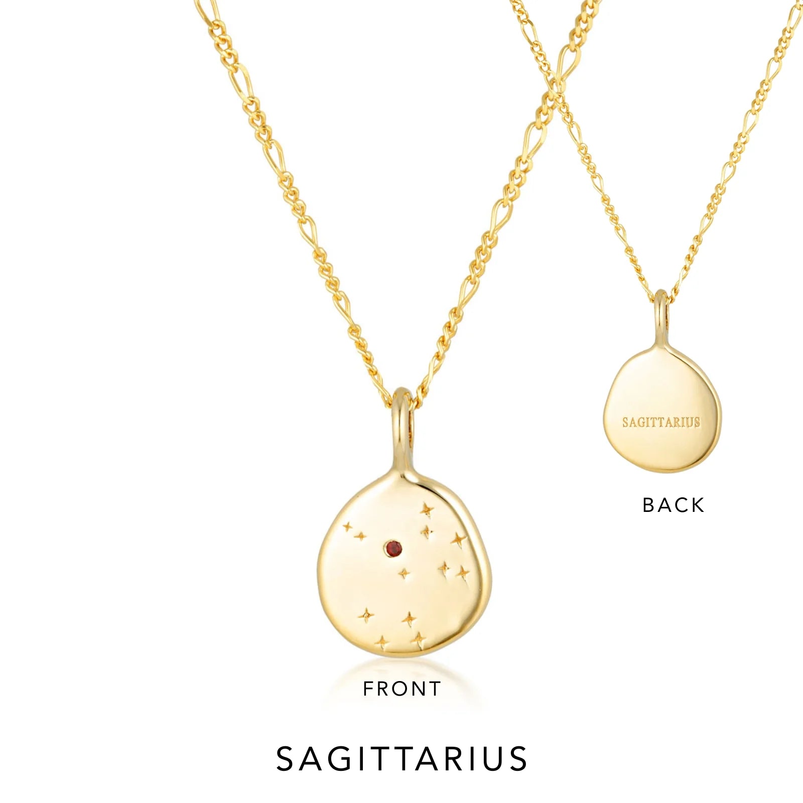 Zodiac Sagittarius Necklace Gold by Linda Tahija