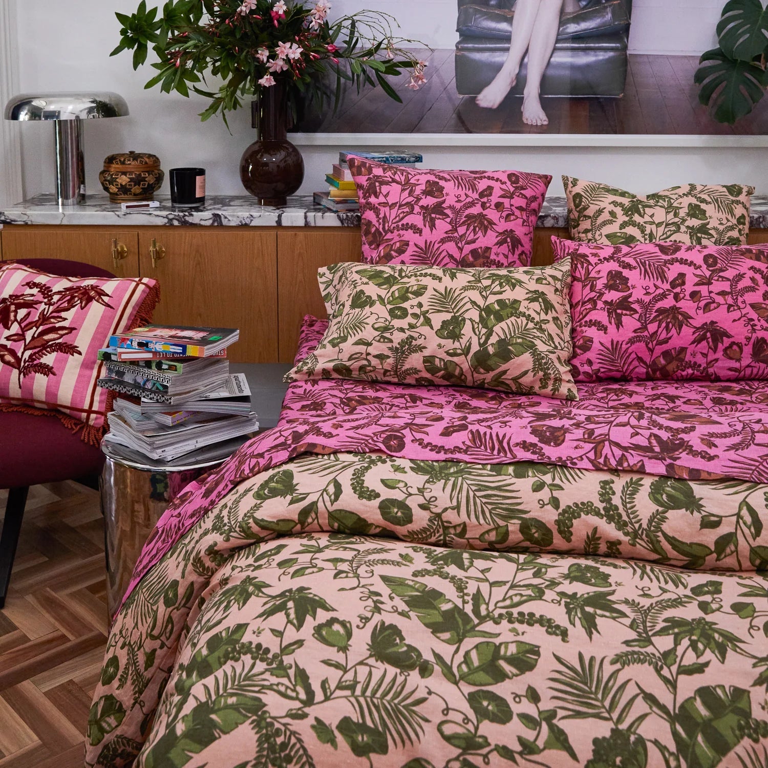 Safia Linen Sheets - Tiramisu Fitted sheets by age & Clare