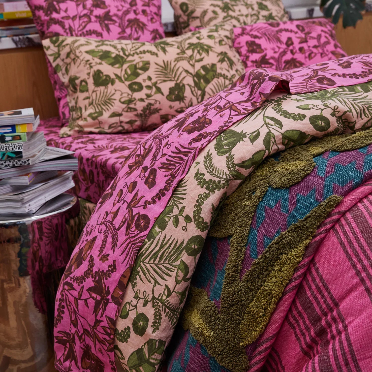 Safia Linen Sheets Tiramisu Flat Sheet by Sage & Clare