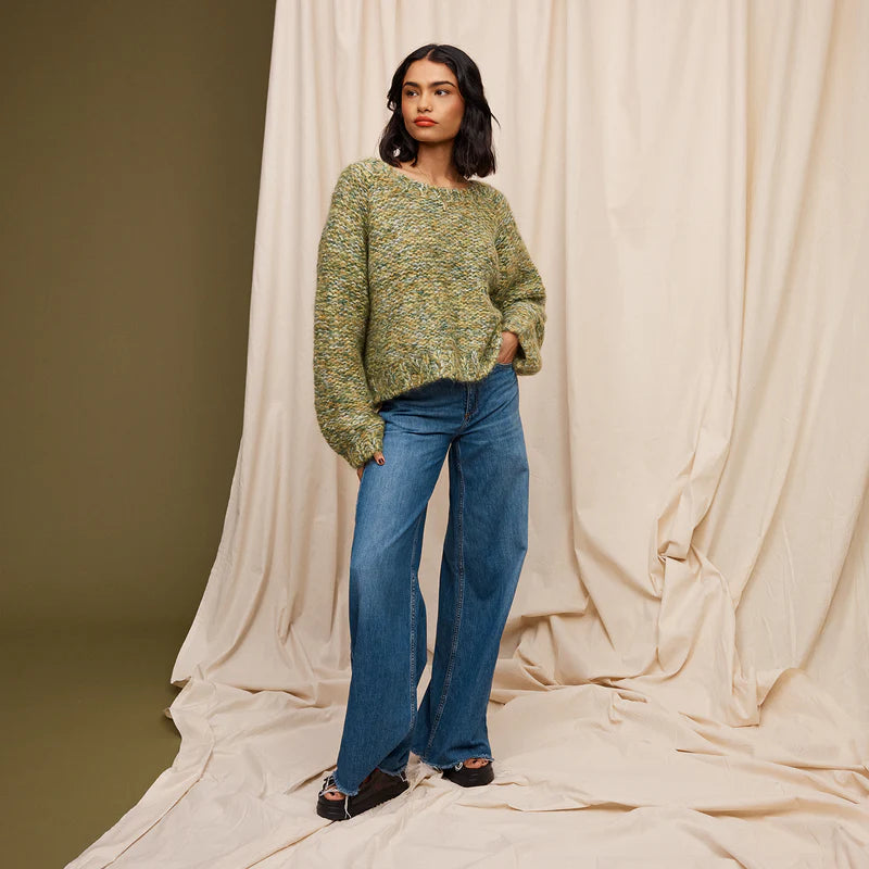 Womens green mohair jumper