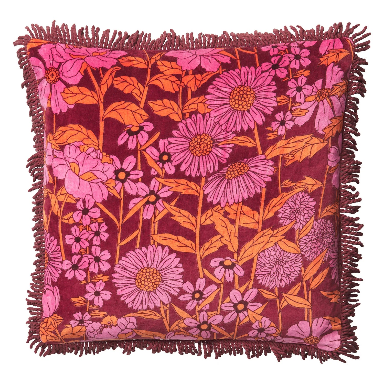 Sage and Clare Bernanda Velvet Cushion Port