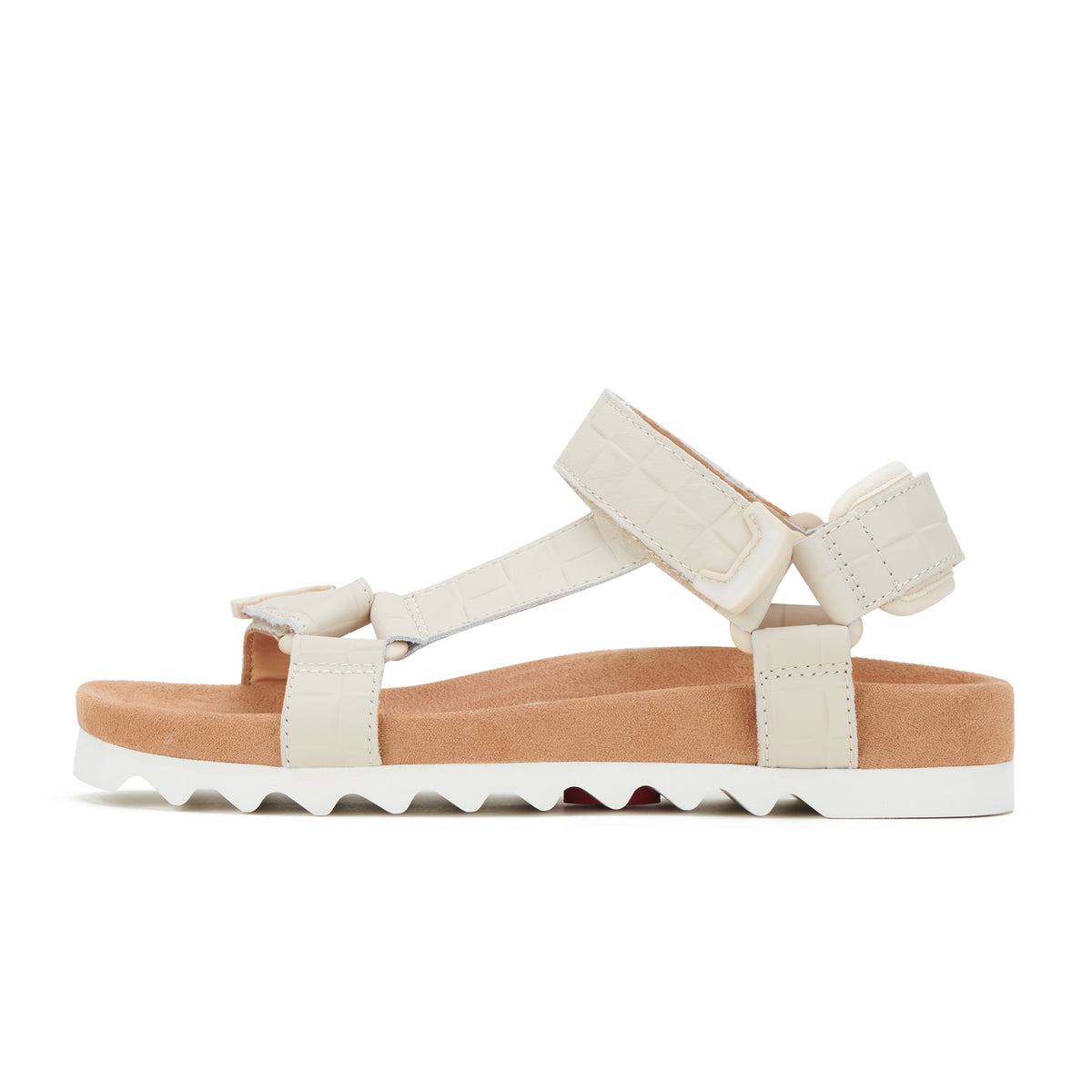 supportive womens leather sandals in off white colour