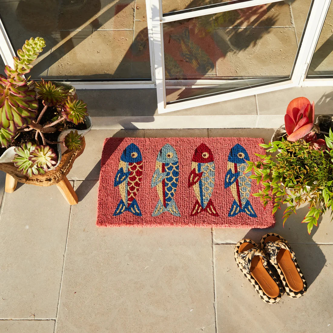 Sandria pink sardines door mat by Sage & Clare