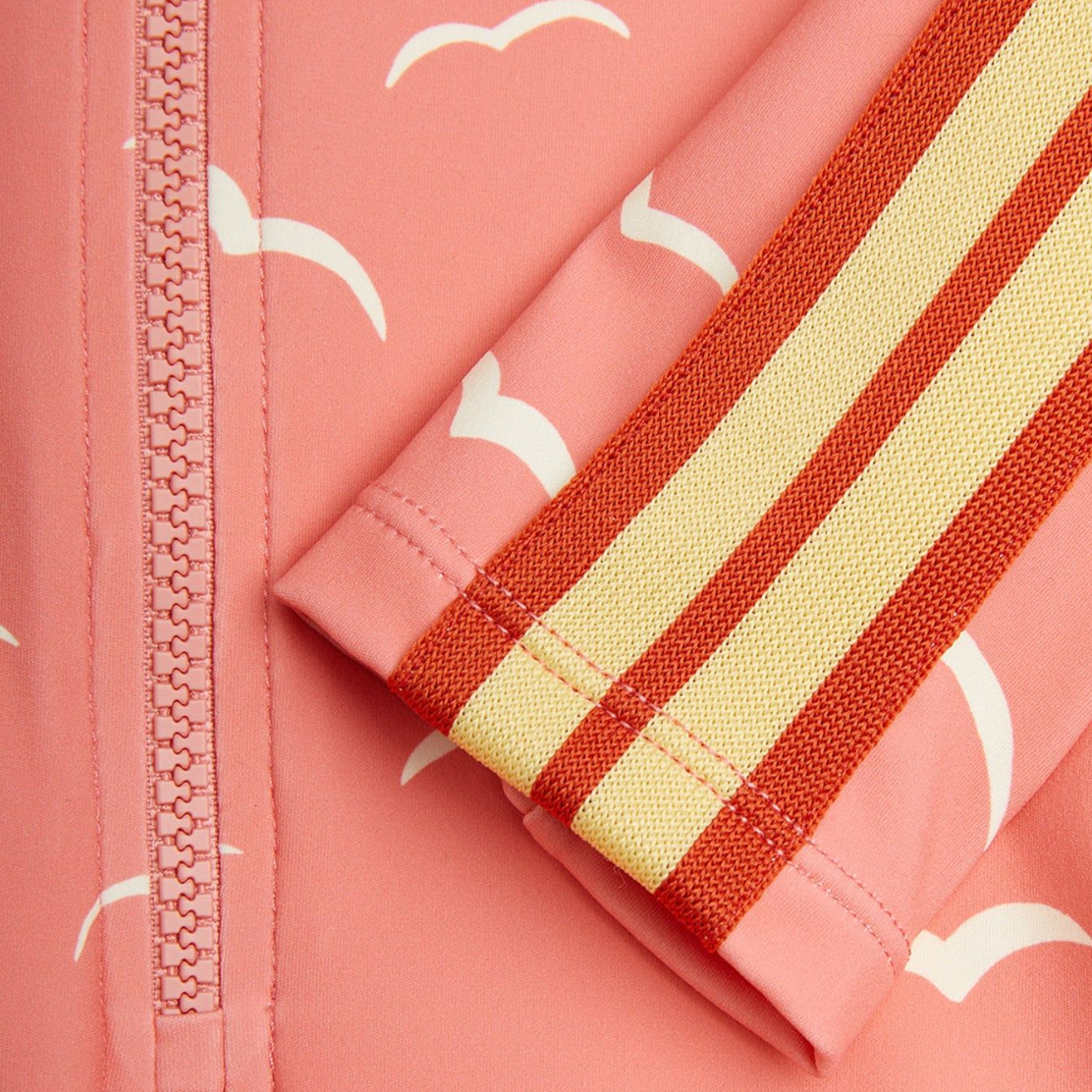 Close up of Seagull Long sleeve Swimsuit - Pink | Mini Rodini