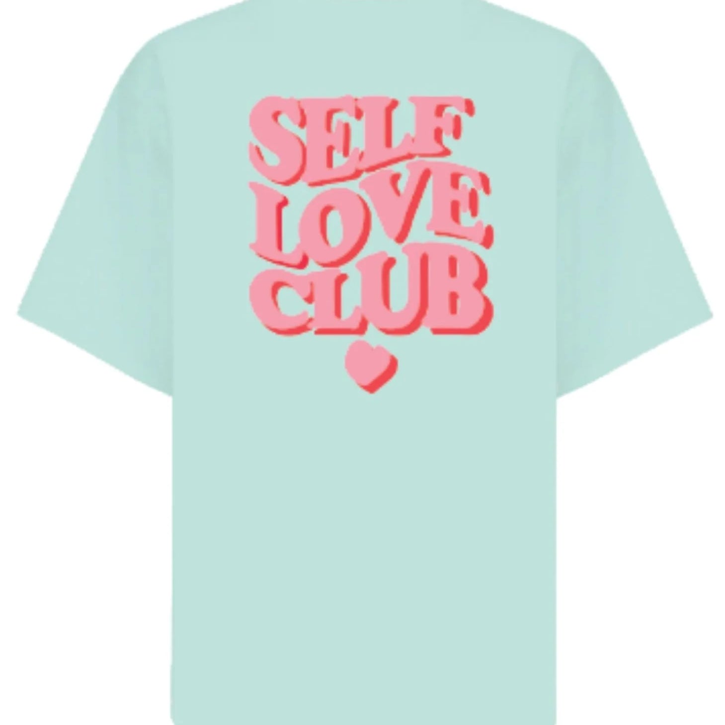 back details of Self Love Club Tshirt by Cartel and Willow Mint / Pink